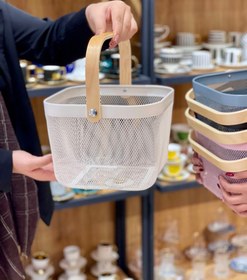 تصویر سبد فلزی ikea - مربع صورتی 