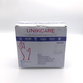 تصویر دستکش جراحی لاتکس استریل سایز 7 یونیک کر Latex Sterile Surgical Gloves 7 Unikcare