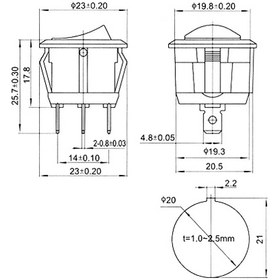 تصویر کلید راکر گرد کوچک سه حالته KCD1-601S| فروش عمده 