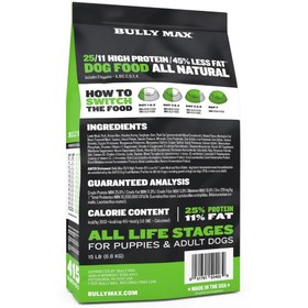 تصویر غذا خشک سگ های بالغ بولی مکس Bully max high protein dog food