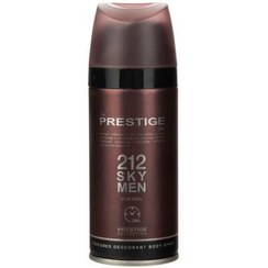 تصویر اسپری بدن مردانه پرستیژ مدل ۲۱۲ اسکای حجم ۱۵۰ میلی لیتر با ماندگاری ۲۴ ساعت 