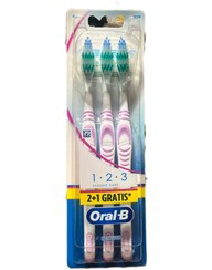 تصویر مسواک اورل بی کلاسیک کر مدیوم بسته 3 تایی 1-2-3 ORAL-B CLASSIC CARE MEDIUM 3 PACK - سه عددی بنفش ORAL-B CLASSIC CARE MEDIUM 3 PACK 1-2-3