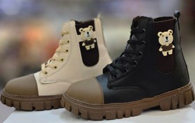 تصویر نیم‌بوت خرسی بچگانه دو‌رنگ Two‑tone Teddy Bear Kids Boots