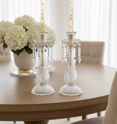 تصویر شمعدان باکارات رنگ سفید 