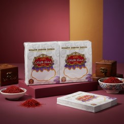 تصویر پاکت مقوایی زعفران نیم مثقال طرح سفید ساده( 100عددی) 