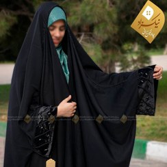 تصویر چادر جده یاسمین منجوق‌دوزی طرح شبنم 