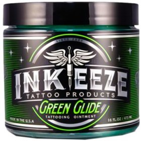 تصویر کرم حین کار Inkeeze Inkeeze green tattoo ointment 