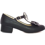 تصویر کفش دخترانه پاشنه دار مدل BUTTERFLY مشکی 