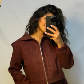 تصویر ست لامر کلاه دار - زرشکی 