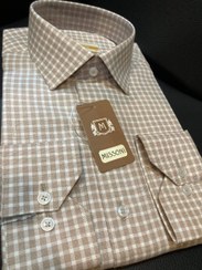 تصویر پیراهن آستین بلند تک جیب طرح چهارخانه پارچه آرو 