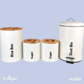 تصویر ست سرویس آشپزخانه یونیک UN-8028 ۴ پارچه درب بامبو 