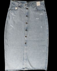 تصویر دامن جلو دکمه دار 