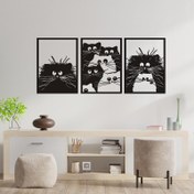 تصویر استیکر چوبی گربه نوردیک (Nordic Cat)-استیکر چوبی اتاق کودک گربه نوردیک 