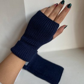 تصویر دستکش تریکو سرمه ای 