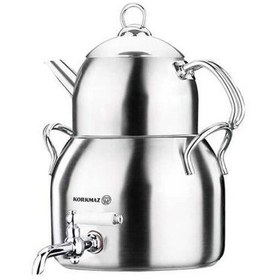 تصویر کتری و قوری شیردار کرکماز مدل Luna Platinium کد A033 Korkmaz Luna Platinium A033 Valved Teapot And Kettle Set