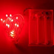 تصویر ریسه LED مفتولی مدل قلبی طول 2 متری (باتری) 