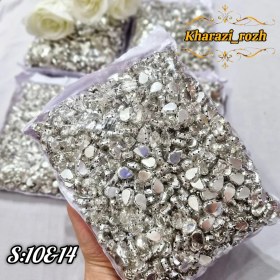 تصویر نگین شیشه ای پایه متصل بسته کوچک ۱۰۰ تایی - ۱۳&۸ 