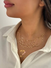 تصویر گردنبند طلا مدل آبشاری 