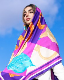 تصویر روسری بهاره نخ ژاکارد سایز140 در 8 رنگ کد 168 gnt scarf code 168