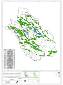 تصویر عنوان نقشه:تیپ مناطق جنگلی در سطح استان فارس 