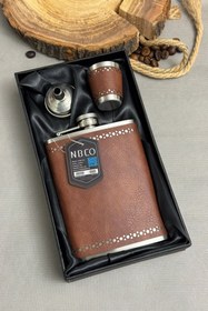 تصویر هیپفلاسک nbco مدل چرم 