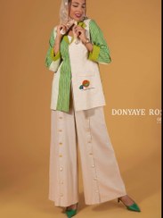 تصویر ست کت و شلوار ( لینن ) گره استایل طرح رویای سبـــــز 