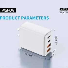 تصویر کله شارژر ASPOR A833 