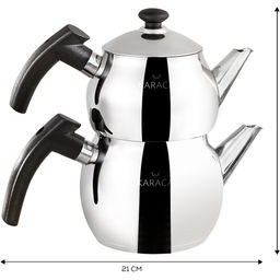 تصویر کتری قوری کاراجا مدل KARACA Adelya ا Karaca Adelya Mini Size Black Teapot Set Karaca Adelya Mini Size Black Teapot Set