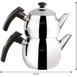 تصویر کتری قوری کاراجا مدل KARACA Adelya Karaca Adelya Mini Size Black Teapot Set