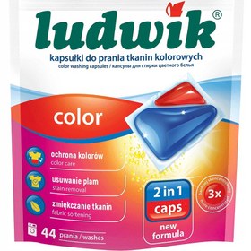 تصویر قرص ژله ای 2 در 1 ماشین لباسشویی 10 عددی لودویک ludwik Kapsułki do prania tkanin kolorowych COLOR 2 in 1 caps, 10szt