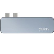 تصویر هاب و رم ریدر Yesido HB11 USB 3.0/HDMI/Type-C To Type-C Yesido HB11 USB 3.0/HDMI/Type-C To Type-C Hub With SD/TF Card Slot