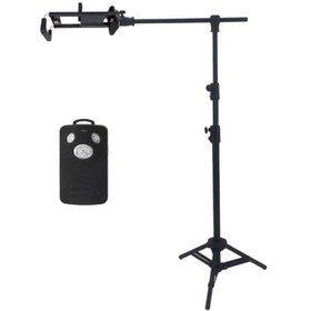 تصویر سه پایه موبایل مادوکس Madox mobile tripod holder G2 + همراه هولدر تبلتی + ریموت کنترل بلوتوثی موبایل یانتنگ 