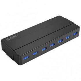 تصویر هاب ۷ پورت USB3.0 با آداپتور ORICO H7928-U3-V1 7-port USB3.0 hub with ORICO H7928-U3-V1 adapter