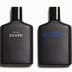 تصویر ست عطر ادکلن مردانه زارا من سیلور و بلو اسپریت ادوتویلت حجم 100*2 میلی لیتر ZARA MAN SILVER - BLUE SPIRIT 100 ML