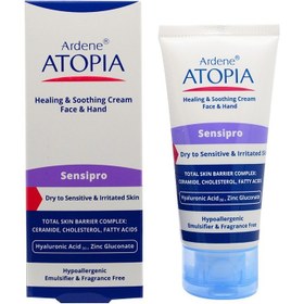 تصویر کرم مرطوب کننده و التیام بخش آتوپیا آردن دست و صورت خشک و حساس 50 میل Atopia Ardene Sensipro Cream Face & Hand Dry to Sensitive & Irritated skin 50ml