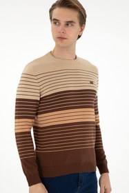 تصویر پلیور مردانه قهوه ای یو اس پولو 