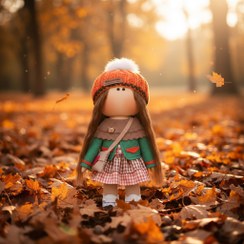 تصویر عروسک روسی دخترانه سایز ۳۰ سانتی مدل پاییز 