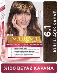 تصویر کیت رنگ مو لورال بلوند تیره مدل excellence شماره 6.1 حجم 48 میلی لیتر loreal excellence hair color acik kahve n61