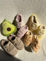 تصویر دمپایی پولیشی خرگوشی زنانه کرم 