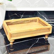 تصویر سینی پذیرایی رایزر چوبی توری سایز بزرگ 