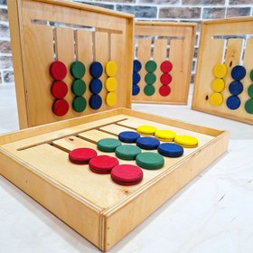 تصویر بازی هوش مونته سوری (تطبیق رنگ چرتکه) ا Montessori intelligence game (matching t Montessori intelligence game (matching t