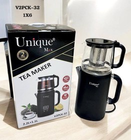 تصویر چای ساز یونیک مدل V2PCK-32 ظرفیت ۲ لیتر با کتری استیل ضد زنگ 