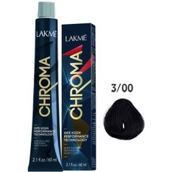 تصویر رنگ مو فاقد آمونیاک کروما لاکمه Lakme Chroma Ammonia Free Permanent Hair Color 3/00 60ml 