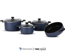 تصویر سرویس قابلمه 7 پارچه اورانوس مدل مگنولیا سرمه ای 