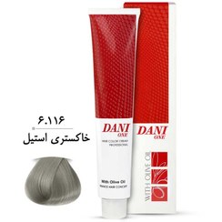 تصویر رنگ مو دنی وان شماره 6.116 رنگ خاکستری استیل حجم 100 میلی لیتر Dani One Hair Color No. 6.116 volume 100ml