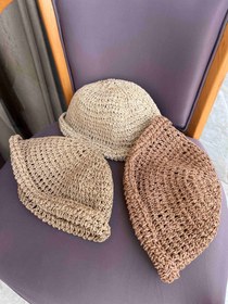 تصویر کلاه رافیا - کرم 