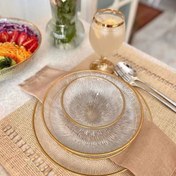 تصویر سرویس پذیرایی ۳۳ پارچه بلور لبه طلایی سولو 