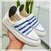 تصویر گیوه مردانه طرحدار سفید زیره سه لایه میکروآلن 