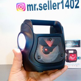 تصویر اسپیکر بلوتوثی شارژی چراغ قوه دار مدل1355 - مشکی speaker