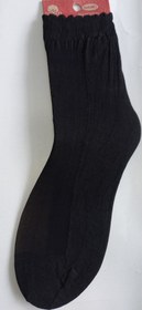 تصویر جوراب قایقی زنانه رنگ مشکی کفه دار بلند - متوسط / مشکی / 36-44 Black women's boat socks